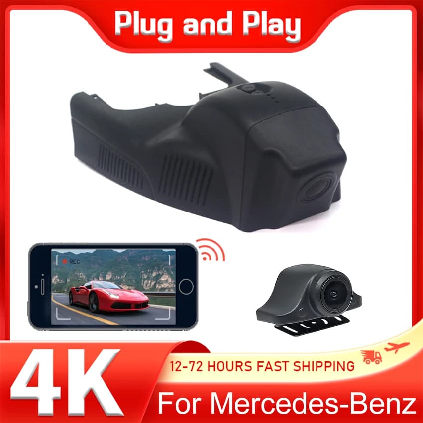 Plug and play Dash Cam For Mercedes-Benz CLA200 CLA180 CLA220 x156 For MB CLA 200 180 220 2016-2019 Car DVR 4K Dashcam