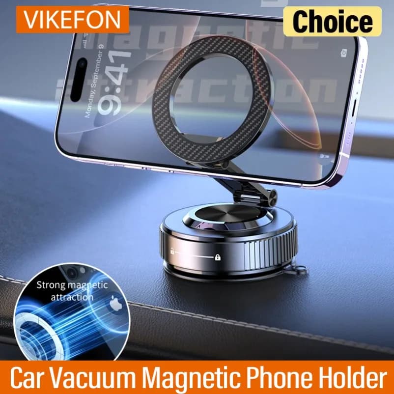 Supporto per telefono magnetico per aspirapolvere per auto regolabile 360 Supporto per telefono super stabile per specchio per parabrezza per auto Cucina Palestra per iPhone 17 16