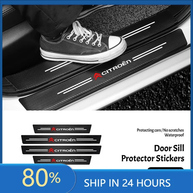 Car Stickers Car Door Sill Protector Stickers Threshold Non-slip Pad Mat For Citroen Celysee C6 C3 C5 C1 C2 C4 Aircross Picasso
