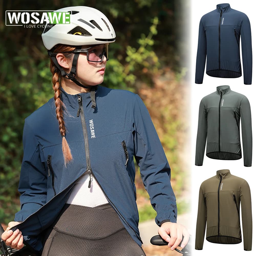 WOSAWE Giacca da ciclismo Uomo Donna Giacche leggere e traspiranti antivento Giacca a vento da bicicletta MTB Maglia da bici da strada Abbigliamento Gilet