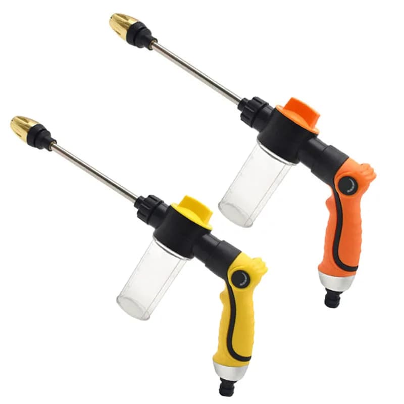 Pistola ad acqua multifunzione per giardino, ugello per tubo flessibile, pistola a spruzzo per irrigazione con asta lunga, pistola schiumogena ad alta pressione per lavaggio auto