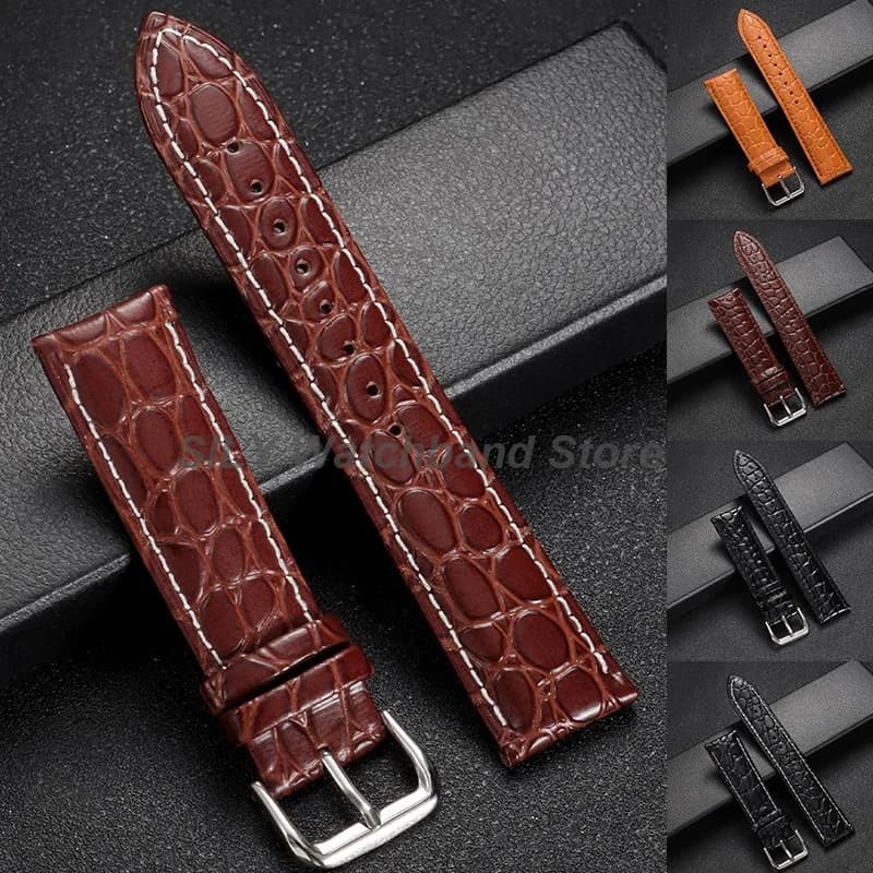 Cinturino per Orologio in Pelle con Motivo Coccodrillo 12/14/16/18/19/20/21/22/24mm, Universale per Uomo e Donna, Bracciale Sportivo
