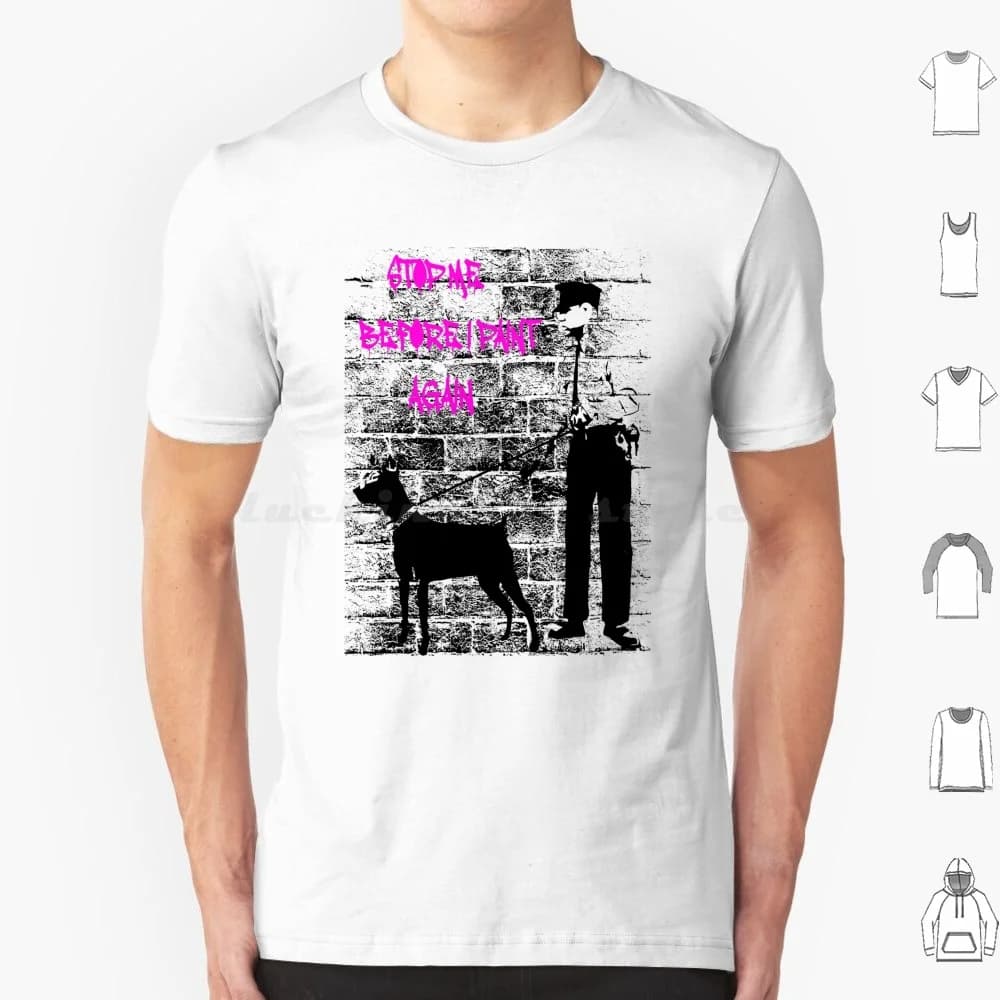 Banksy Polizia E Cane T Shirt Uomo Donna Bambini 6xl Grafitti Distressed Spray Divertente Grafica Graffiti Tumblr Stencil Estetica