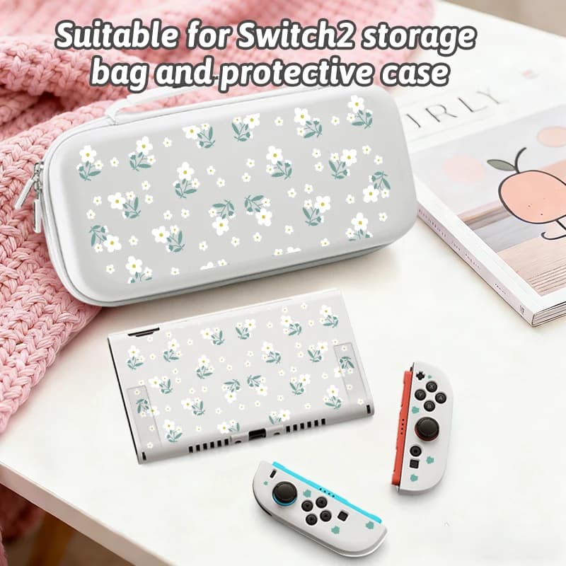 Custodia Protettiva per Switch 2 con Borsa per il Trasporto, Design Dual-Use, con Slot per Schede, Combinazione di Archiviazione Portatile Multifunzionale