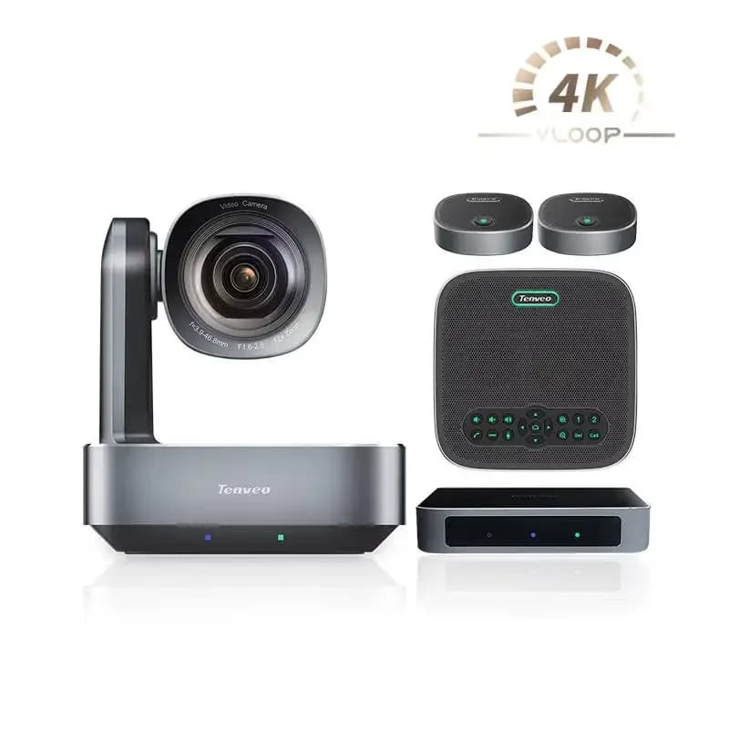Sistema di videoconferenza 4K di fascia alta Tenveo VL12U con zoom ottico 12x, HDMI, DP, riduzione del rumore, USB, wireless, jack da 3,5 mm e HUB