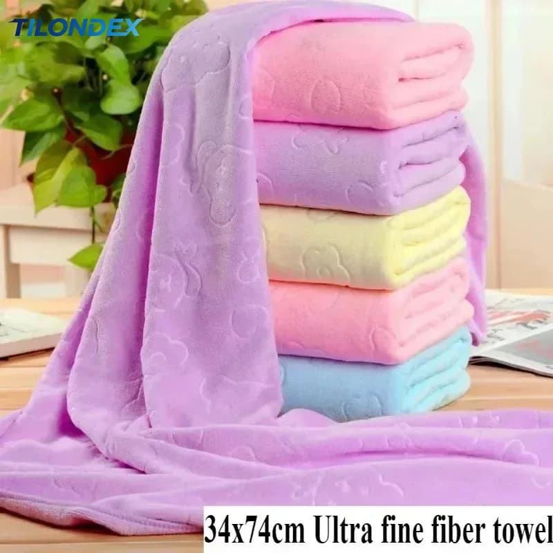 TILONDEX Embossed Towels Set Quick Drying Towels Bath Towels Absorbent Soft and Comfortable Bathrobes Ultra-fine Fiber Towels