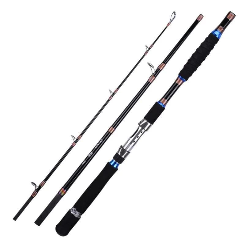 Canna da Pesca Portatile 2.1M 2.4M per Viaggi, Surf e Acqua Salata, Pesante, in Carbonio a 3 Pezzi, 30-50lb, per Pesca dalla Barca, Jigging e Trolling