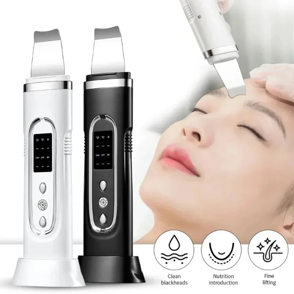 ElettricoUltrasuoni Scrubber Pelle Pulizia Del Viso Poro Detergente Profondo Acne Rimozione di Comedone Peeling Pala Dispositivo Macchina di Bellezza