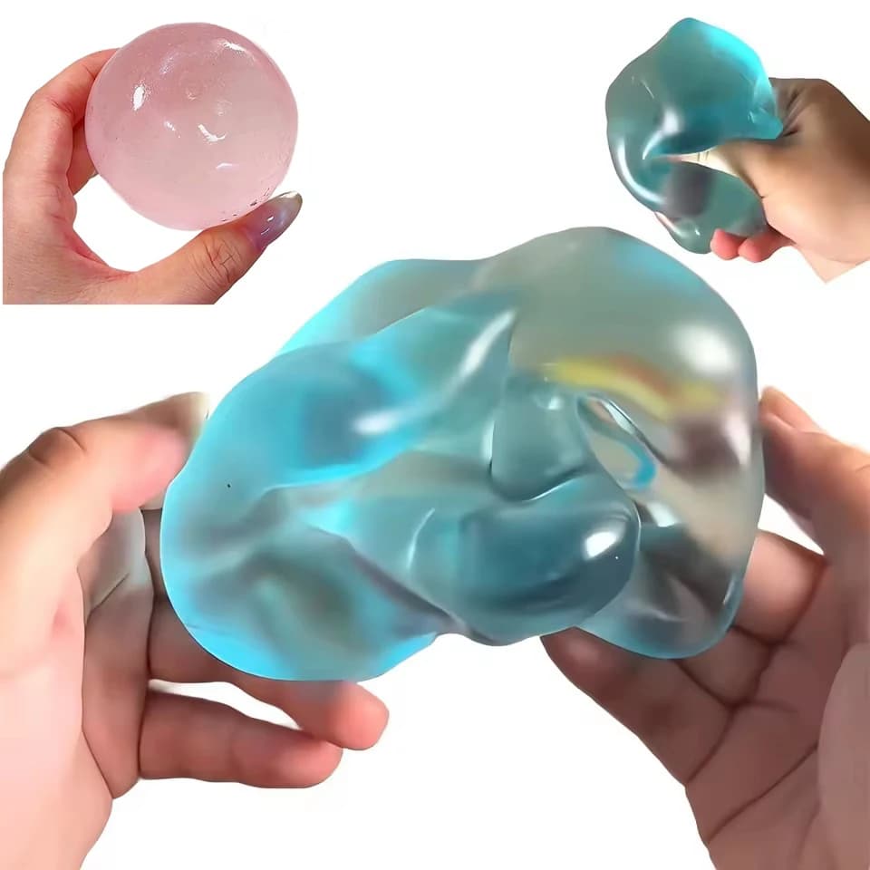 Squishy Blue Toys in Maltose Shape, Sensory Antistress, Soft and Transparent, Slow Decompression Toys Response