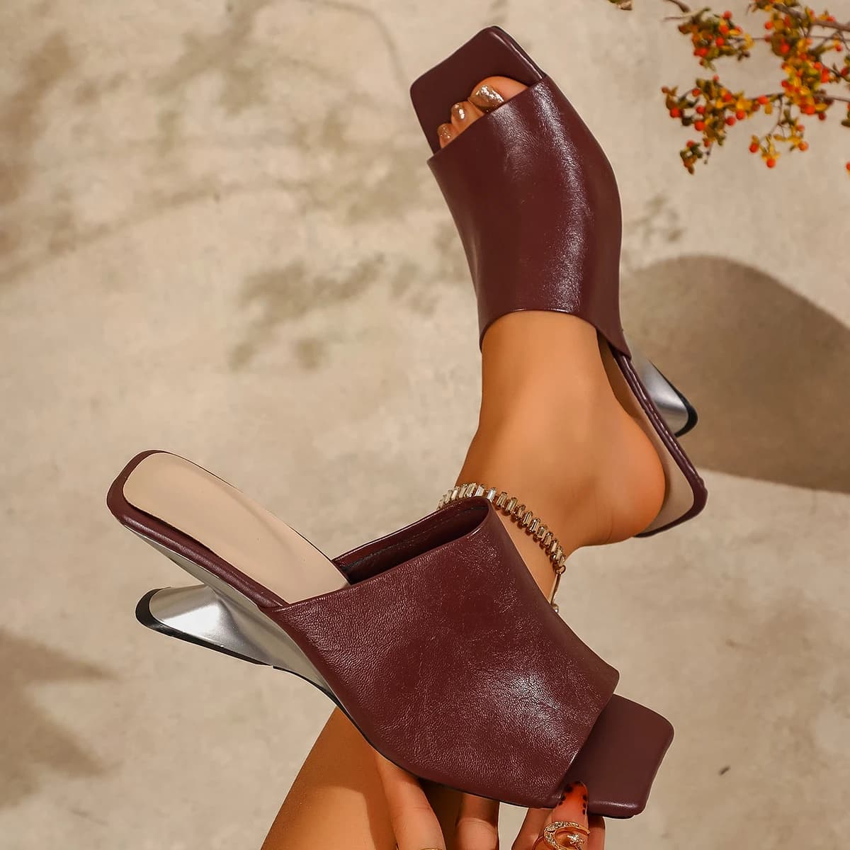 Sandali Estivi da Donna con Tacco Alto, Misura Grande, Lusso, Tendenza Balletto, Zeppa Leggera Antiscivolo, Scarpe con Plateau, Zapatos De Mujer