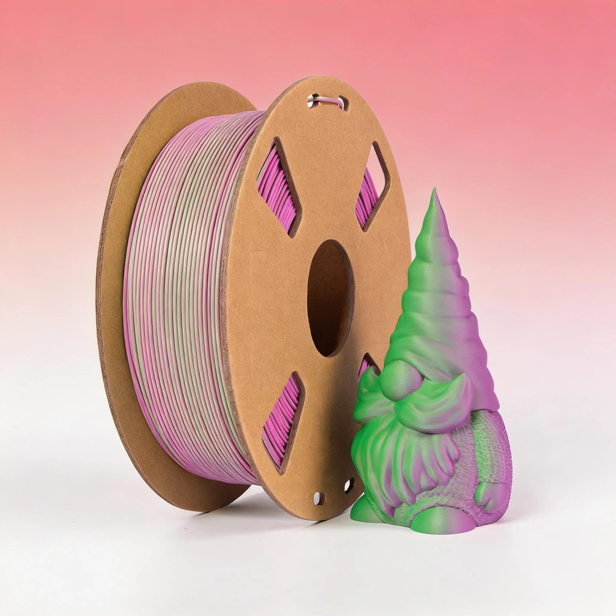 Filamento PLA Opaco per Stampante 3D - Colori Verde, Viola, Rosso, Finitura Liscia, Cambio Colore, Filamento per Stampa 3D 1.75mm, 1KG