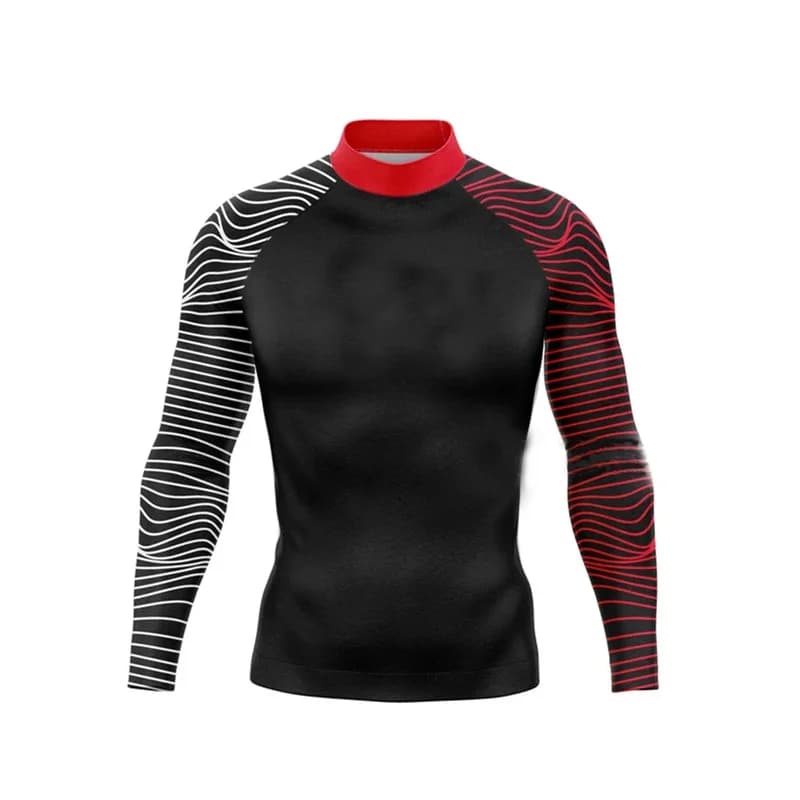 Men Rash Guard Surfing Diving Suits UV Protection Tights Rashguard Long Sleeve Swim Float Swimming T Shirt Surf Clothes