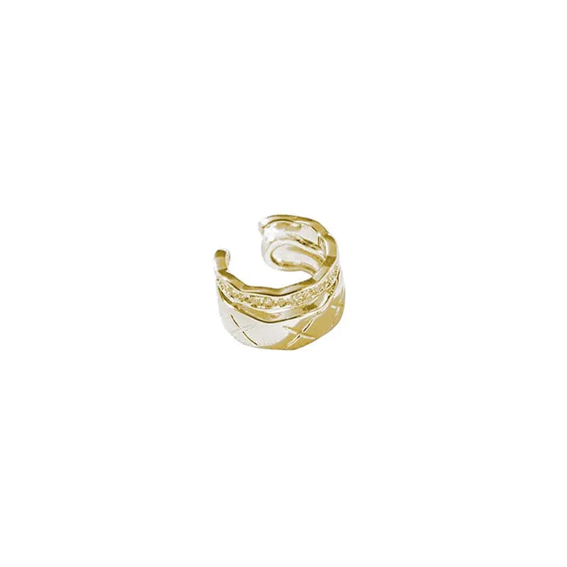 Set di orecchini in tre pezzi a strati con design in stile europeo e americano Polsino per l'orecchio non forato con temperamento di lusso leggero da donna in argento sterling 925