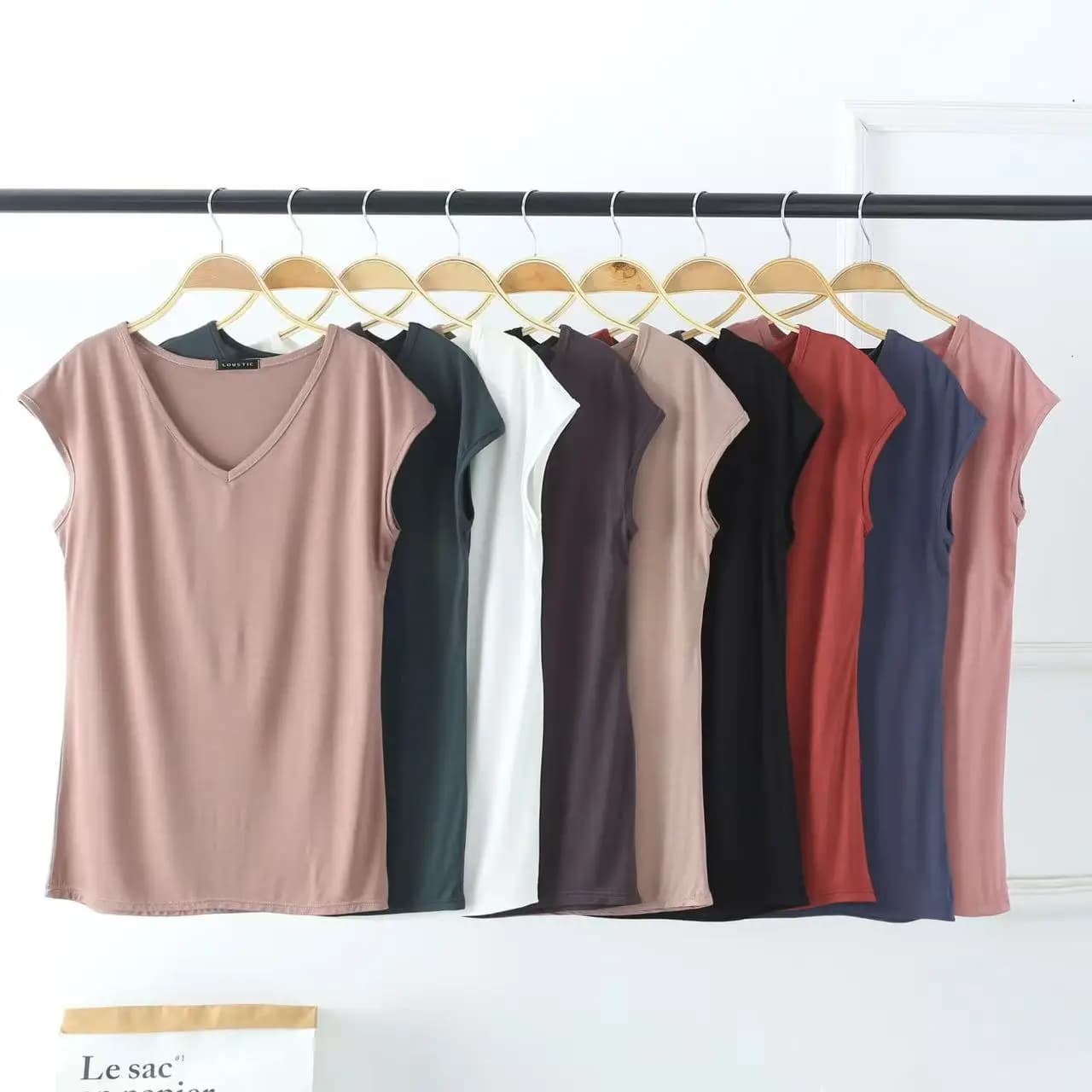 Spring and Summer New Modal Solid Color Korean Style Slim Casual Base Shirt V-Neck Sleeveless T-Shirt Women's Inner Top for Summer