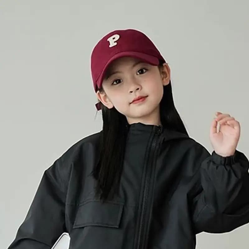 2026 Summer Kids Baseball Cap Wine Red Soft Crown Large Brim UV Protection Sun Hat Boys Girls Lightweight Outdoor Windproof Hat