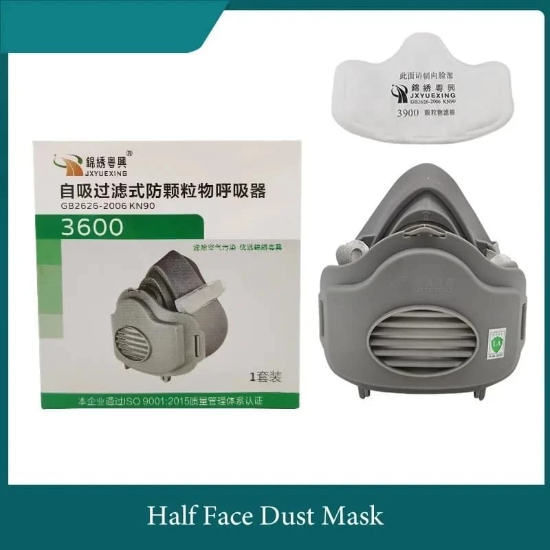 Reusable dust mask for dust proof respirator with do-it-your polishing filters Safety tool at work Daily haze protection