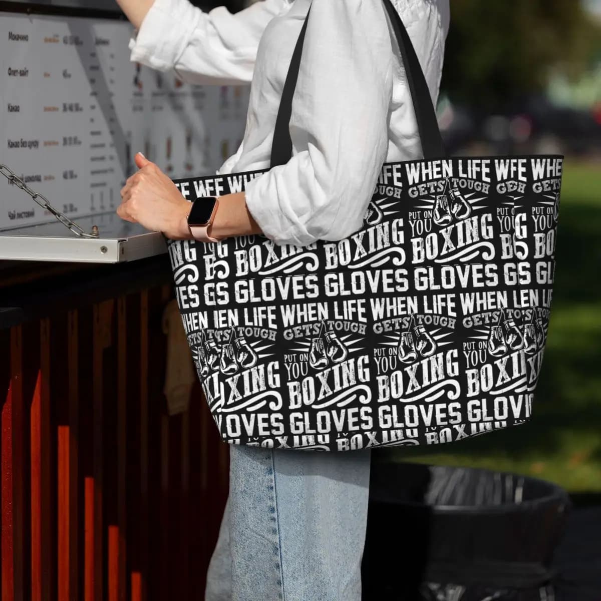 Boxing Gloves Beach Bag Tote Bag Sport Gymnastic Yoga Bag Large tote bag Women's travel bag Fitness bag