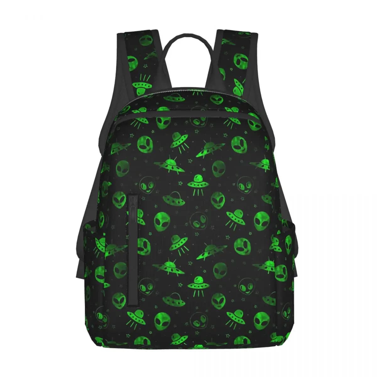 Zaino con motivo Alieni e UFO, zaino da giorno per ragazzi e ragazze, borsa per libri, borsa da scuola, borse a tracolla per uomo e donna