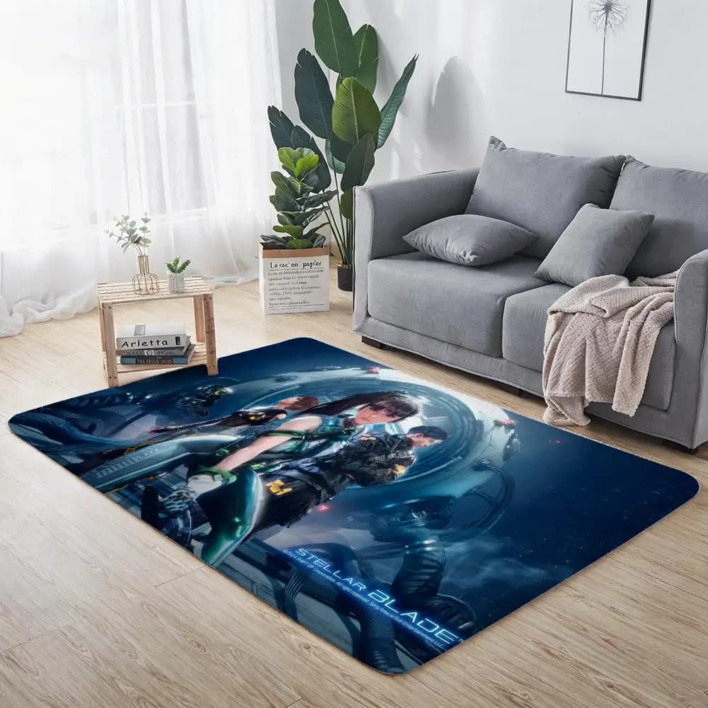 Anime Hot S-Stellar B-Blade Carpet in Eco-Flanella, Anti-slip, Odorless, Soft, for Interior, in Short Plush