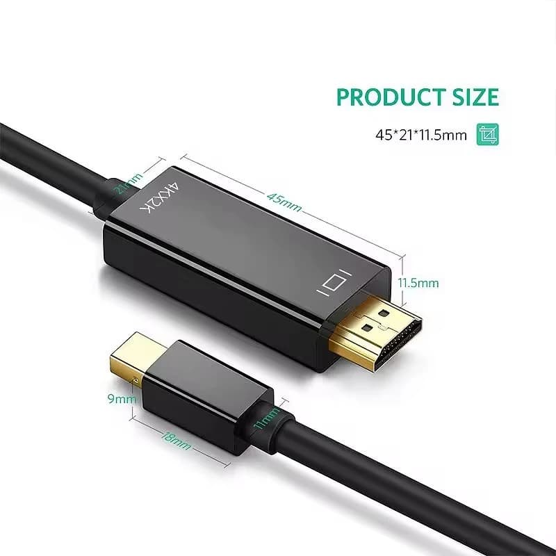 Adattatore cavo compatibile Mini DP a HDMI da 1,8 M 4K per MacBook Pro Air Mini DisplayPort Cavo convertitore da Thunderbolt a HDMI