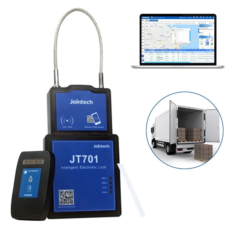 2026 JT701 Real-Time Smart GPS Waterproof E-Seal Lock Padlock for Container & Truck Tracking with Android App and PC Support