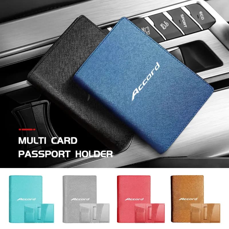 Passport Holder Case Multi Functional ID Card Bank Card Travel For Honda typer civic 4d 10th gen 8th 2014 2015 2016 2017 2018