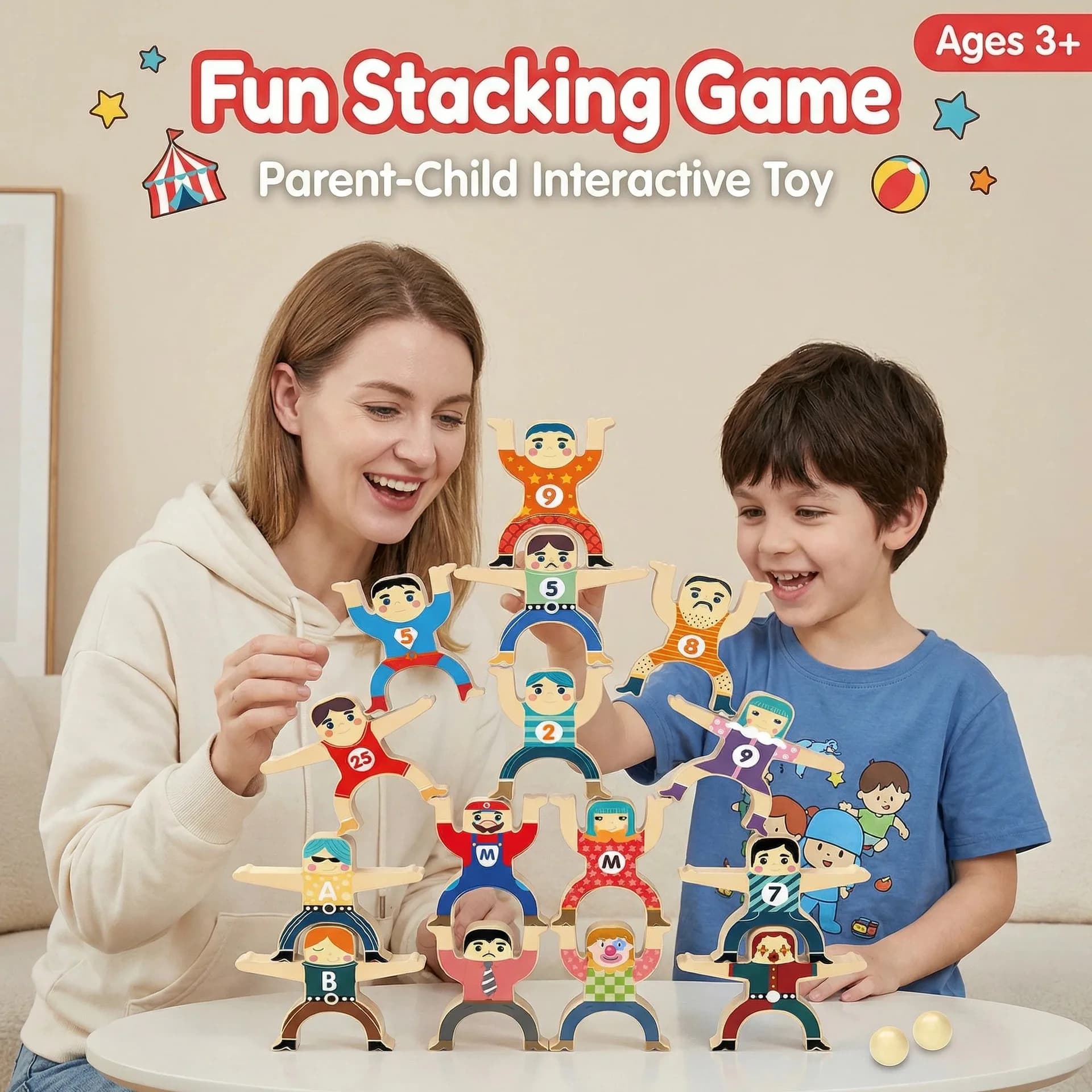 DIY Montessori Toys Balance Doll Building Blocks Board Stacking High Blocks Play Games Early Educational Toys For Children Kids
