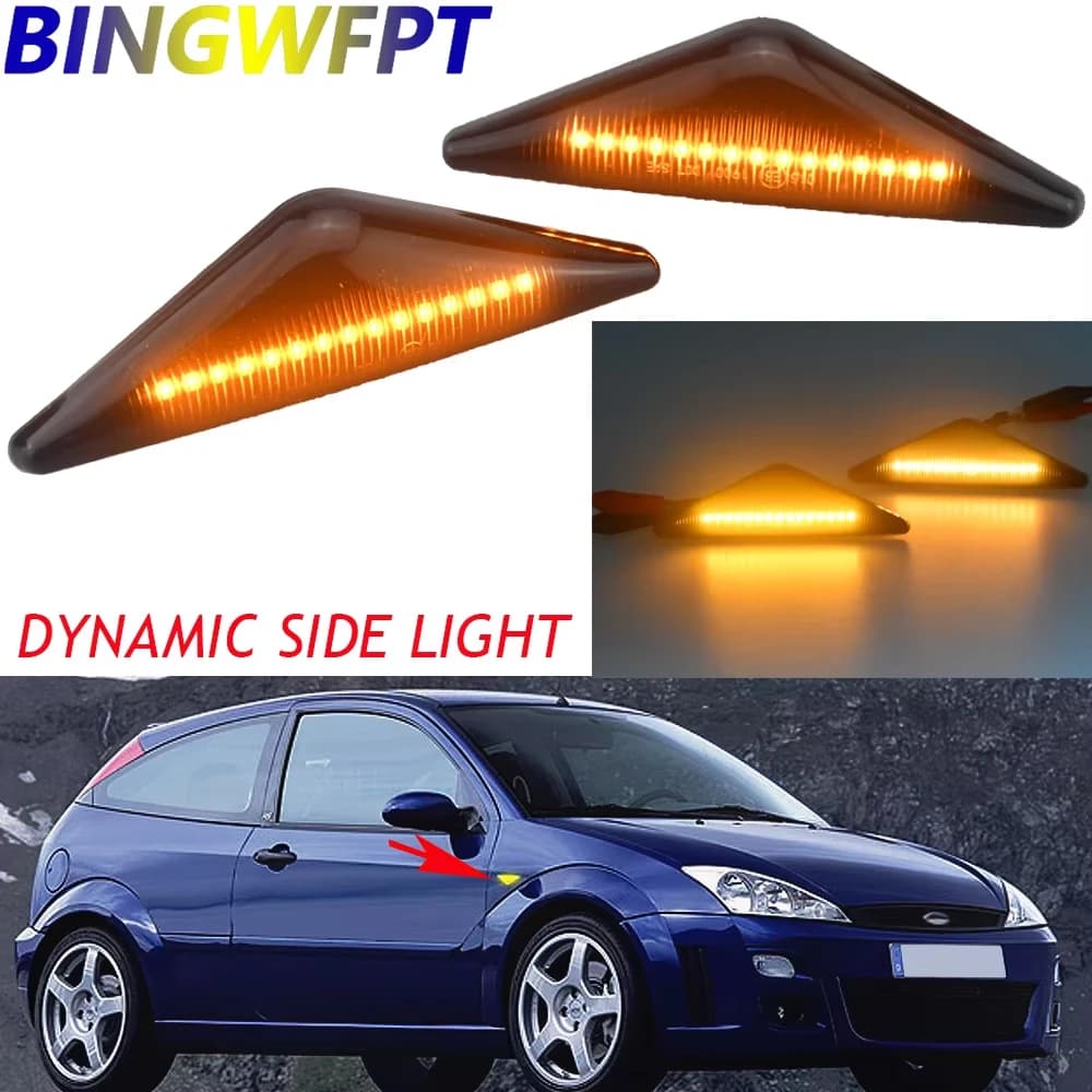 Luce Laterale LED Dinamica per Auto, Indicatore di Direzione Lampeggiante per Ford Mondeo MK3 2000-2007 e Focus MK1