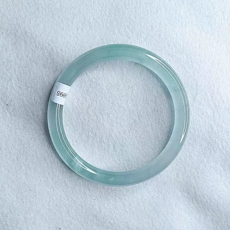 Old Mine , Natural Ice-Waxy Clear , Flower Pattern Jadeite Bracelet, Few Styles, Thin Round Ding