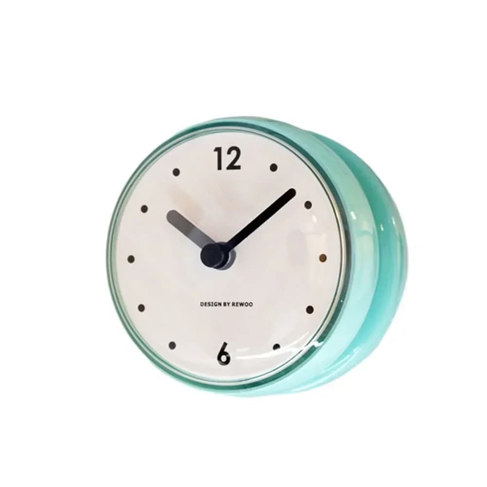 Wall clock with kitchen suction cup, home bathroom, wall clock with suction cup, bathroom wall clock, pink, waterproof, 75x75 mm, black