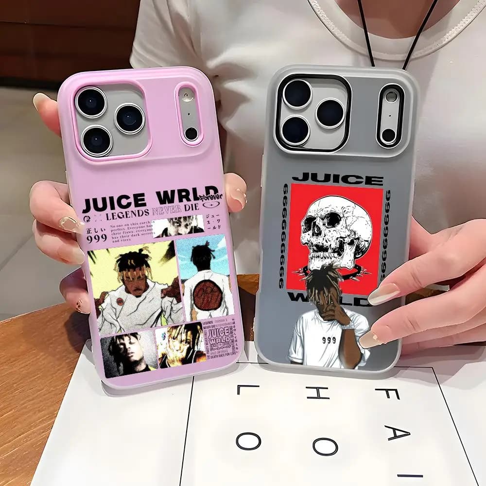 Custodia per telefono J-Juice WRLD Rapper Music per iPhone 17 16 15 14 13 12 11 Pro Max Plus Mini, trasparente, antiurto, morbida