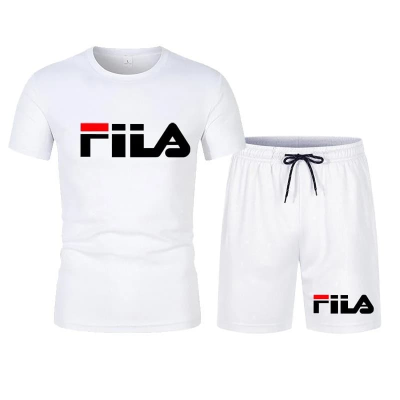 Completo sportivo da uomo due pezzi traspirante ad asciugatura rapida, t-shirt a maniche corte e pantaloni, per corsa e fitness, estate 2026, grande sconto