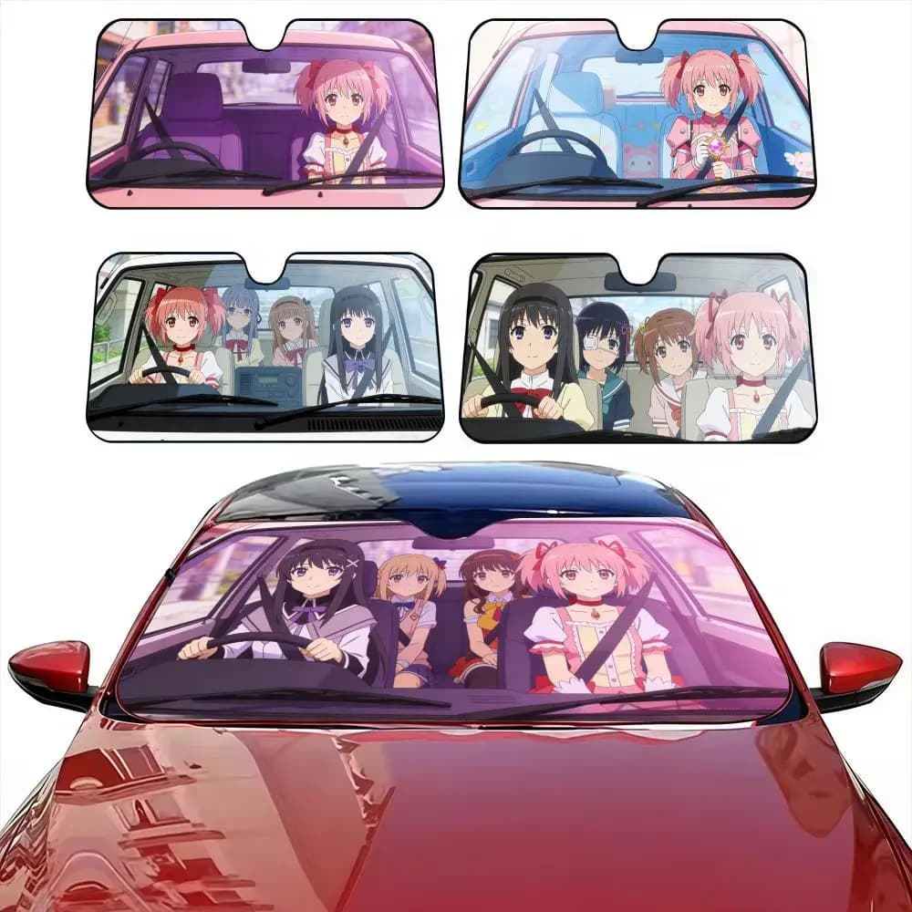 Parasole per Parabrezza Auto Puella Magi Madoka Magica, Protezione UV e Isolamento Termico per Finestrino Anteriore