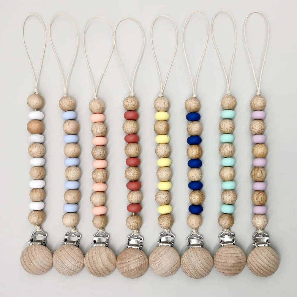 Cordino per catena per ciuccio per bambini Corda anti-perdita Massaggiagengive in silicone per uso alimentare Catena anti-caduta per ciuccio anti-perdita