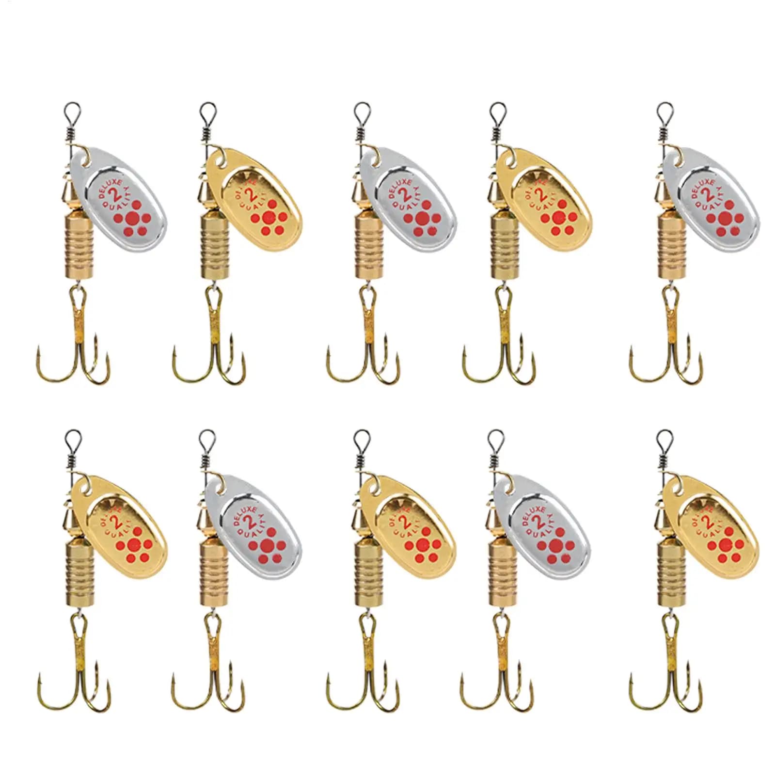 Cucchiaio di metallo Spinner Richiamo 10 pz/lotto Spoonbait Crankbaits Wobblers Da Pesca Per Luccio Crochet Set Esca Affronta
