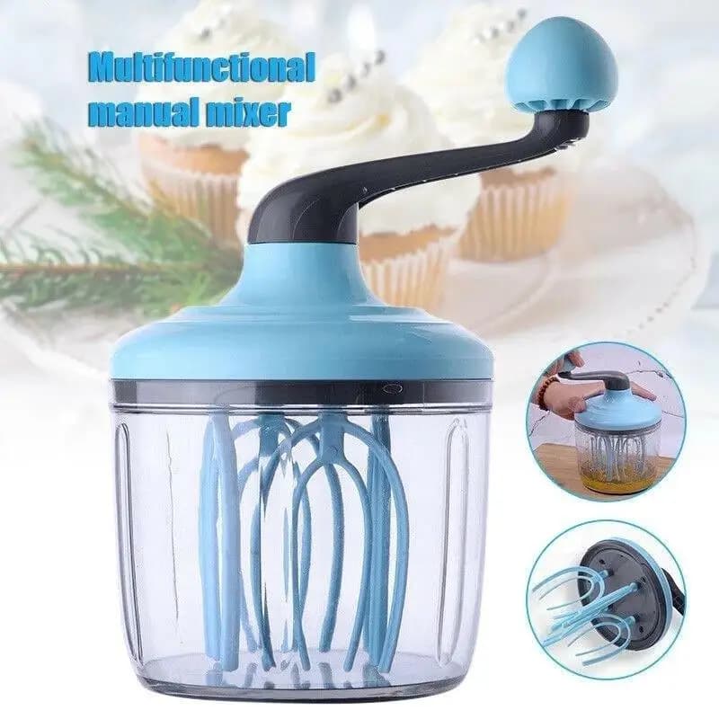 【M】Multifunctional Manual Whisk Semi-automatic Egg White Cream Cake Egg Hand Mixer Hand Crank Beater Household Kitchen Gadget