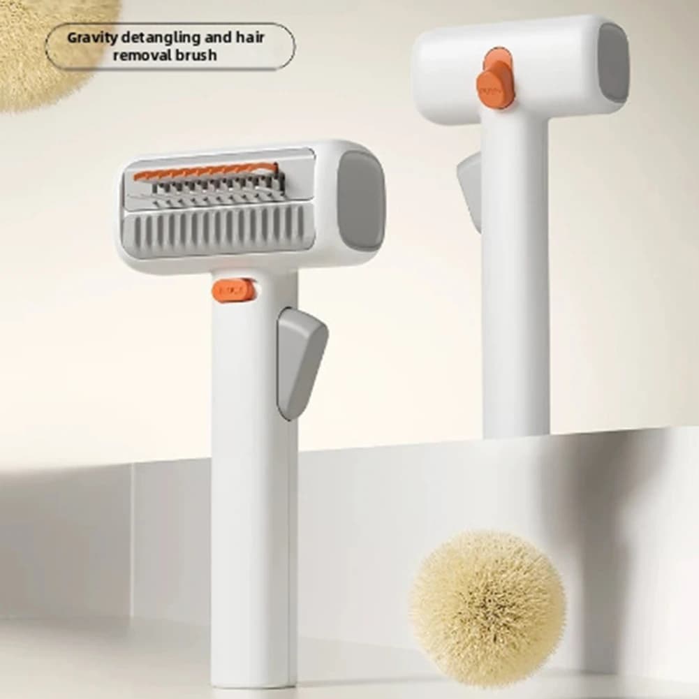 Pettine 2 in 1 per toelettatura e districamento automatico degli animali domestici, strumento professionale per la rimozione del pelo di cani e gatti, spazzola districante a doppia faccia per rimuovere efficacemente il pelo in eccesso.