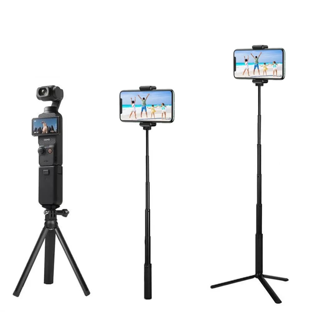 FGCLSY 2 in1 Metallo Selfie Stick Treppiede Allunga Supporto Asta Telescopica per Smartphone DJI Osmo Pocket 3 Fotocamera Gimbal Accessori