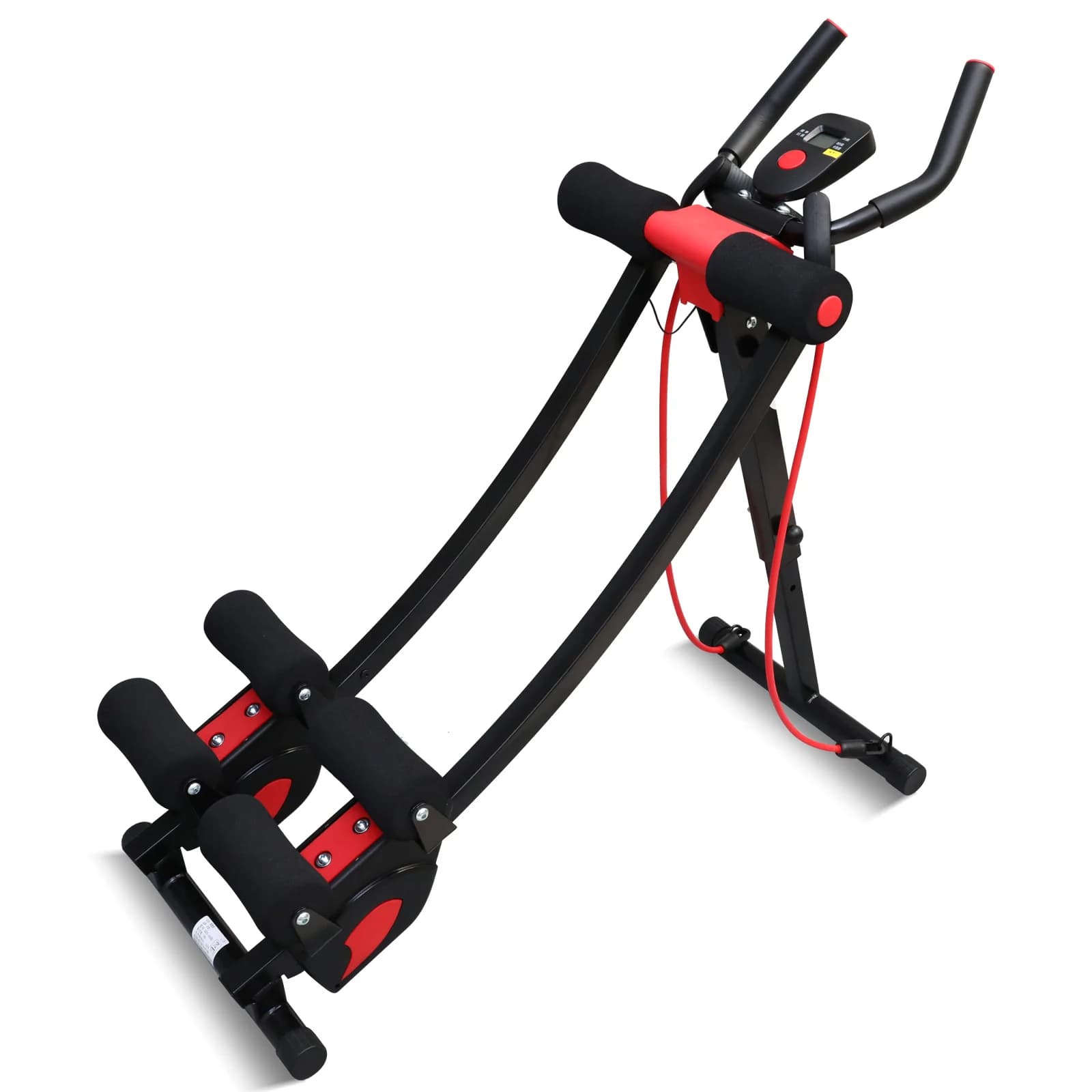 Dual Track Fitness Ab Machine Ab Cruncher Altezza regolabile Vita Trainer Pieghevole Attrezzatura da palestra per la casa 4 Peso regolabile 440 libbre