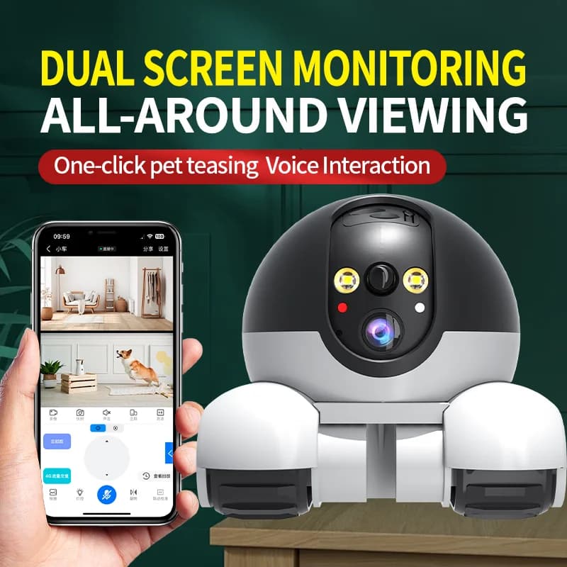 Telecamera IP WIFI wireless APP V360pro a doppio obiettivo da 4 MP Rilevazione umanoide AI Sicurezza domestica CCTV Baby Monitor