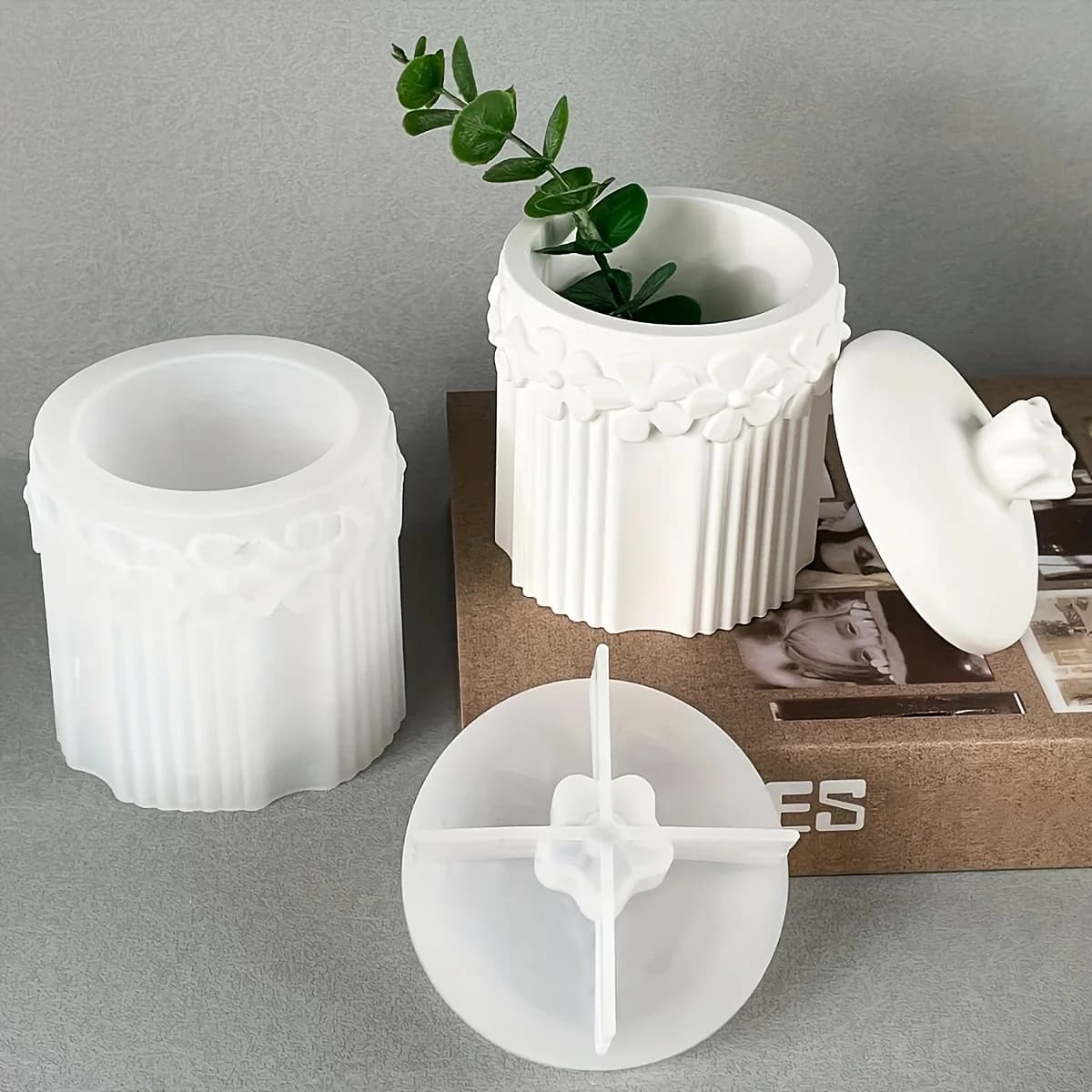 Stampo in resina per colata, stampo in silicone per contenitore portaoggetti a forma di pizzo, artigianato creativo fai da te, adatto per decorazioni e ornamenti per la casa