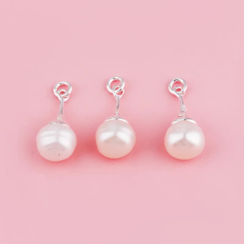 Ciondolo di perle versione coreana in argento sterling S925, braccialetto fai da te, orecchini a corda intrecciata