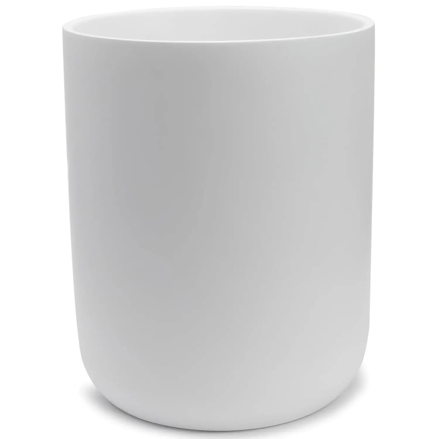 Matte White Round Compact Trash Can 2 Gallons Mini Wastebasket for Bathroom Office Under Desk Bedroom Laundry Room Kitchen
