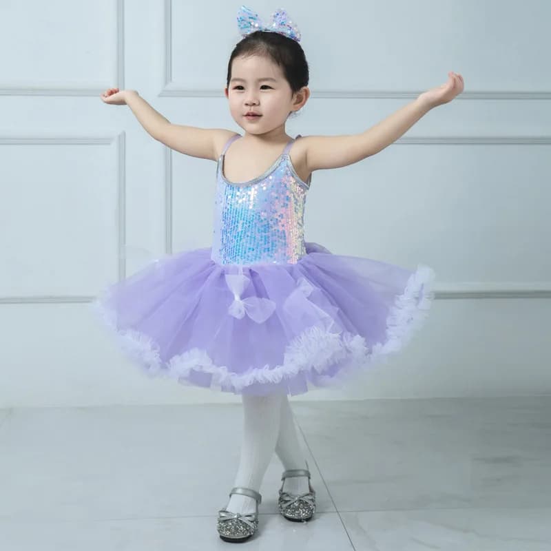 THEEPER Dance Outfit for Girls, Children Summer Dresses, Princess Ballet Dress Sequined Dance Outfit, Kids' Ballet Clothes