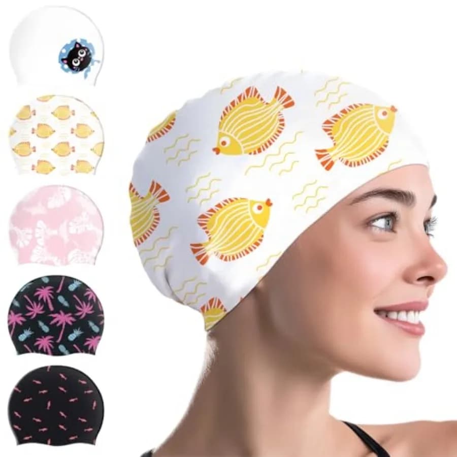 Cuffia da Nuoto in Silicone, Cuffia da Nuoto per Donne, Cuffie da Nuoto Carine per Ragazze