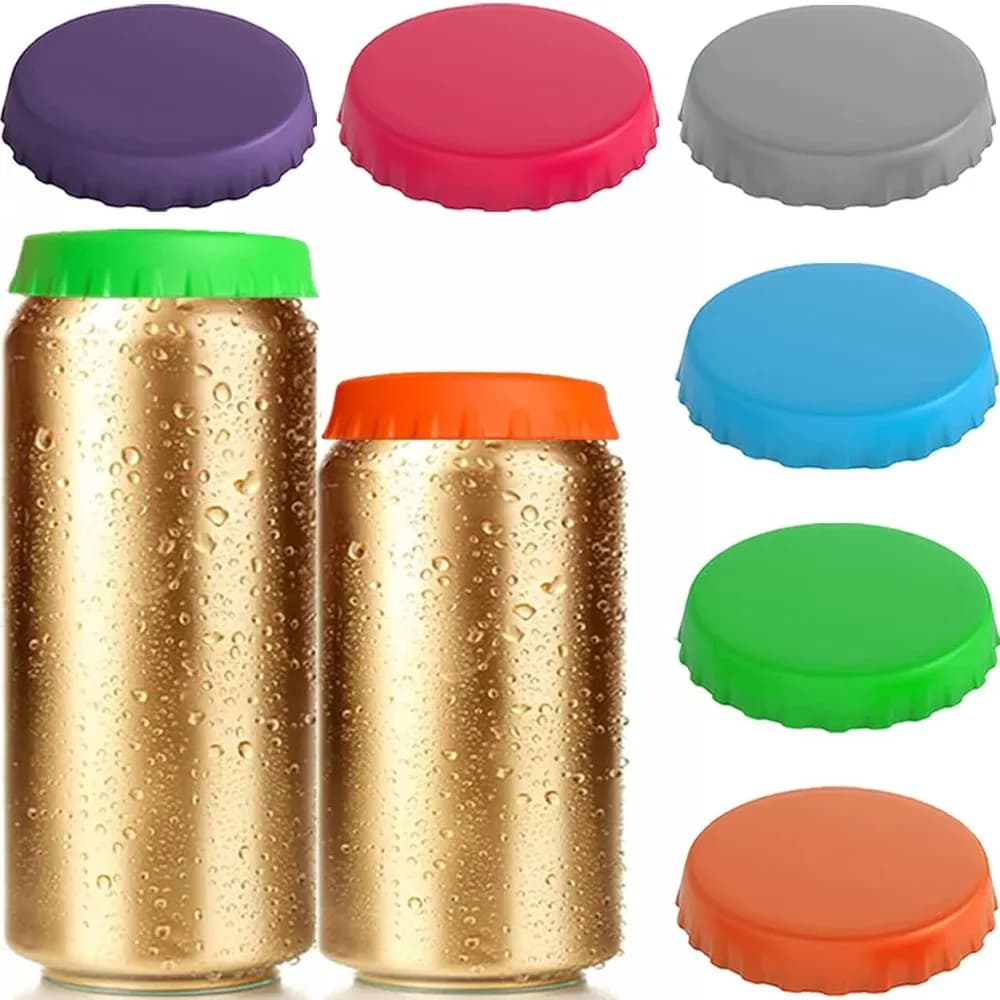 Set di 6 Coperchi in Silicone per Lattine di Bevande, Coperchi Protettivi Riutilizzabili per Lattine di Birra e Succhi, Adatti alle Lattine Standard