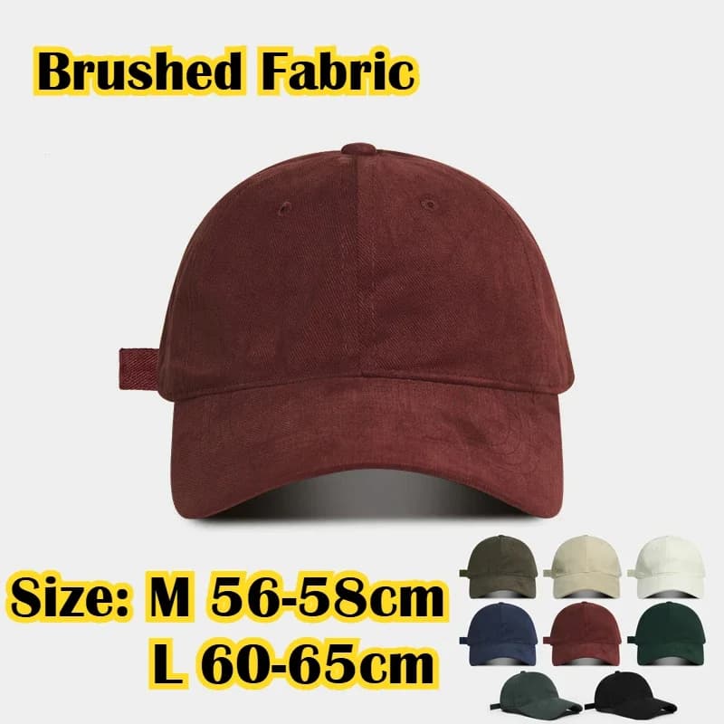 XXL Big Size Baseball Caps Solid Big Head Brushed Soft Cotton Extra Large Size Low Profile Golf Hats Women's OverSize Cap Men