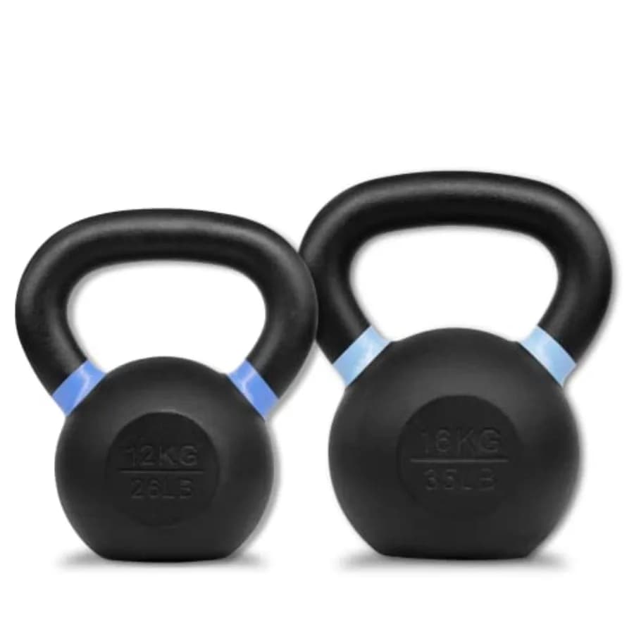 Ice Competition Kettlebell Painted in Powder with Wide Handles and Plate Fund 26 Lb + 35 Lb