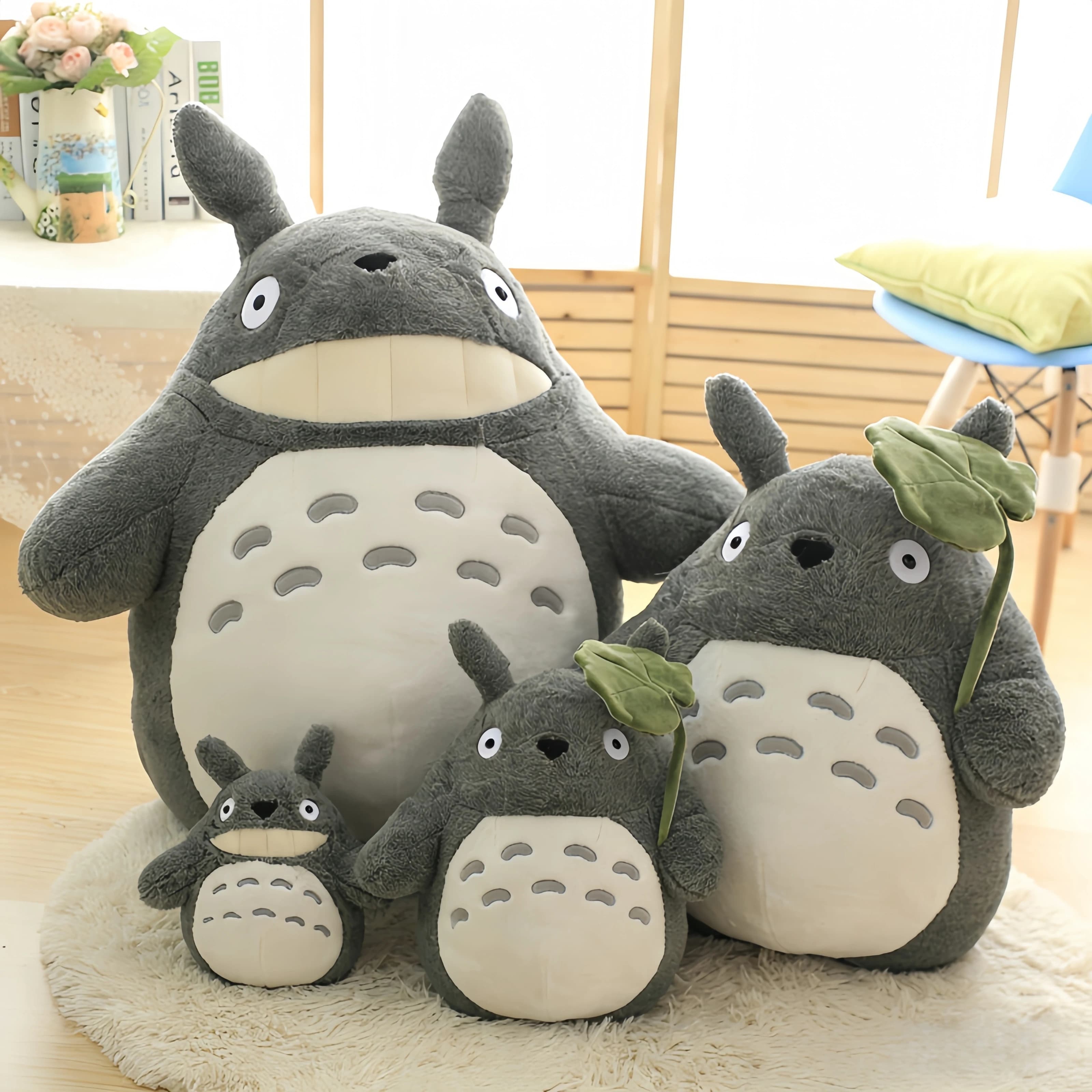 Peluche Totoro a Forma di Foglia di Loto Grande, Simpatico Personaggio del Film, Bambola di Peluche Giapponese Kawaii, Giocattolo Totoro