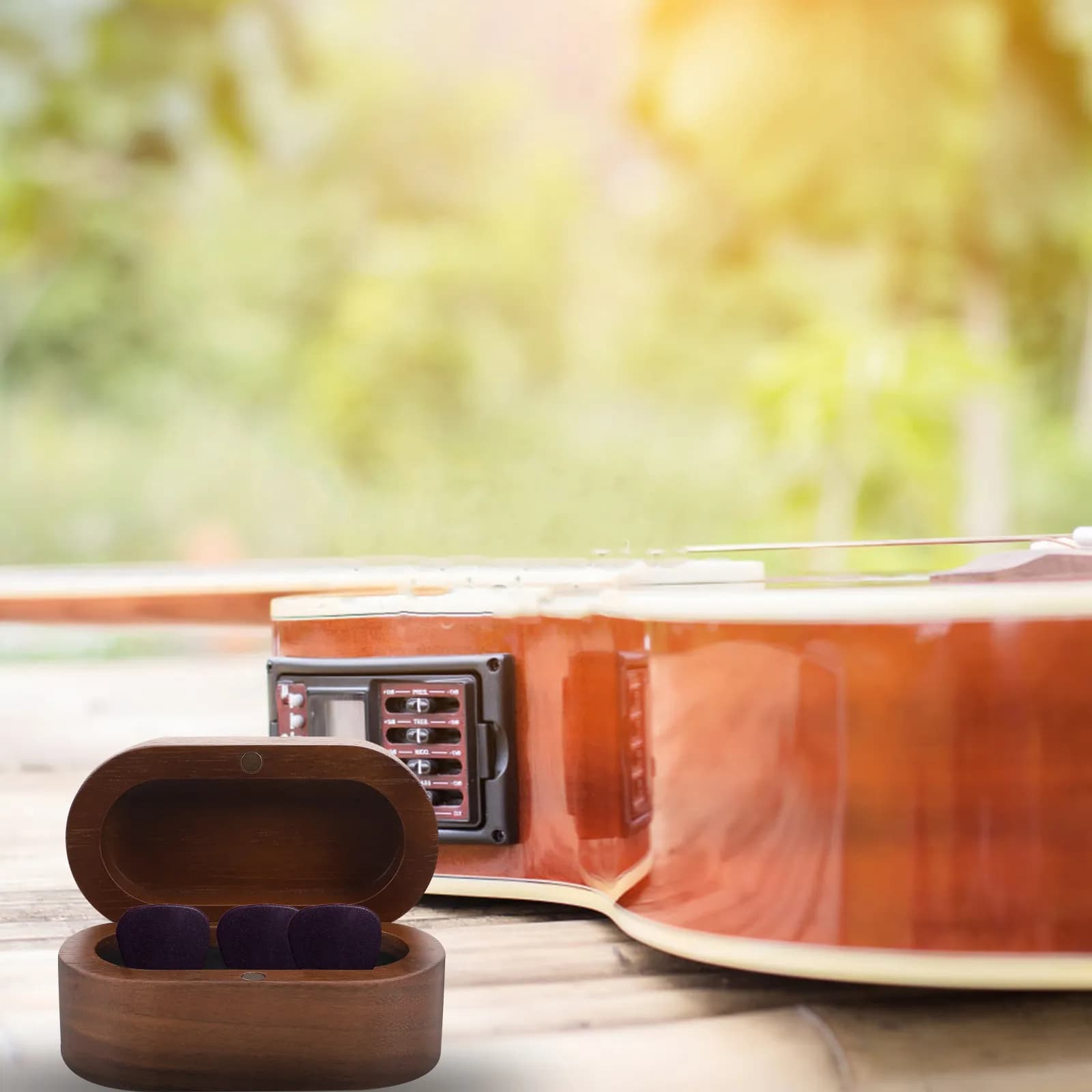 Scatola porta plettri per chitarra, 1 pezzo, spessa e resistente all'usura, compatto e portatile, contenitore per plettri per uso esterno
